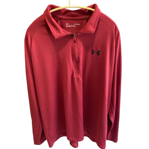Men’s under Armour lightweight quarter zip pullover, red size extra large - Picture 1 of 5